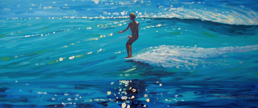 Surfing art by Woolacombe artist Steve PP