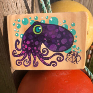 hand painted octopus on wood